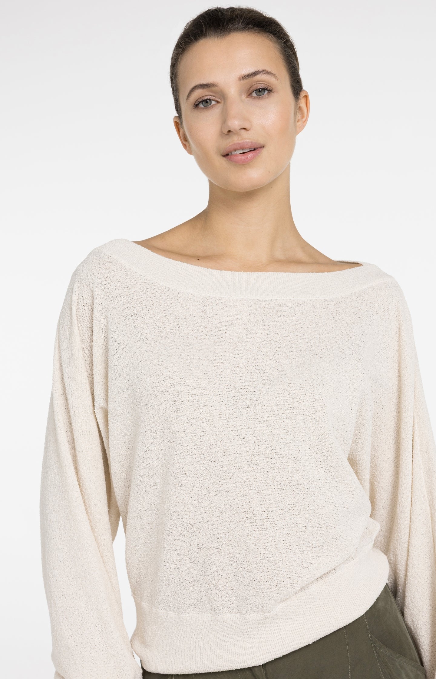Towel knit sweater with boat neckline - Image 4