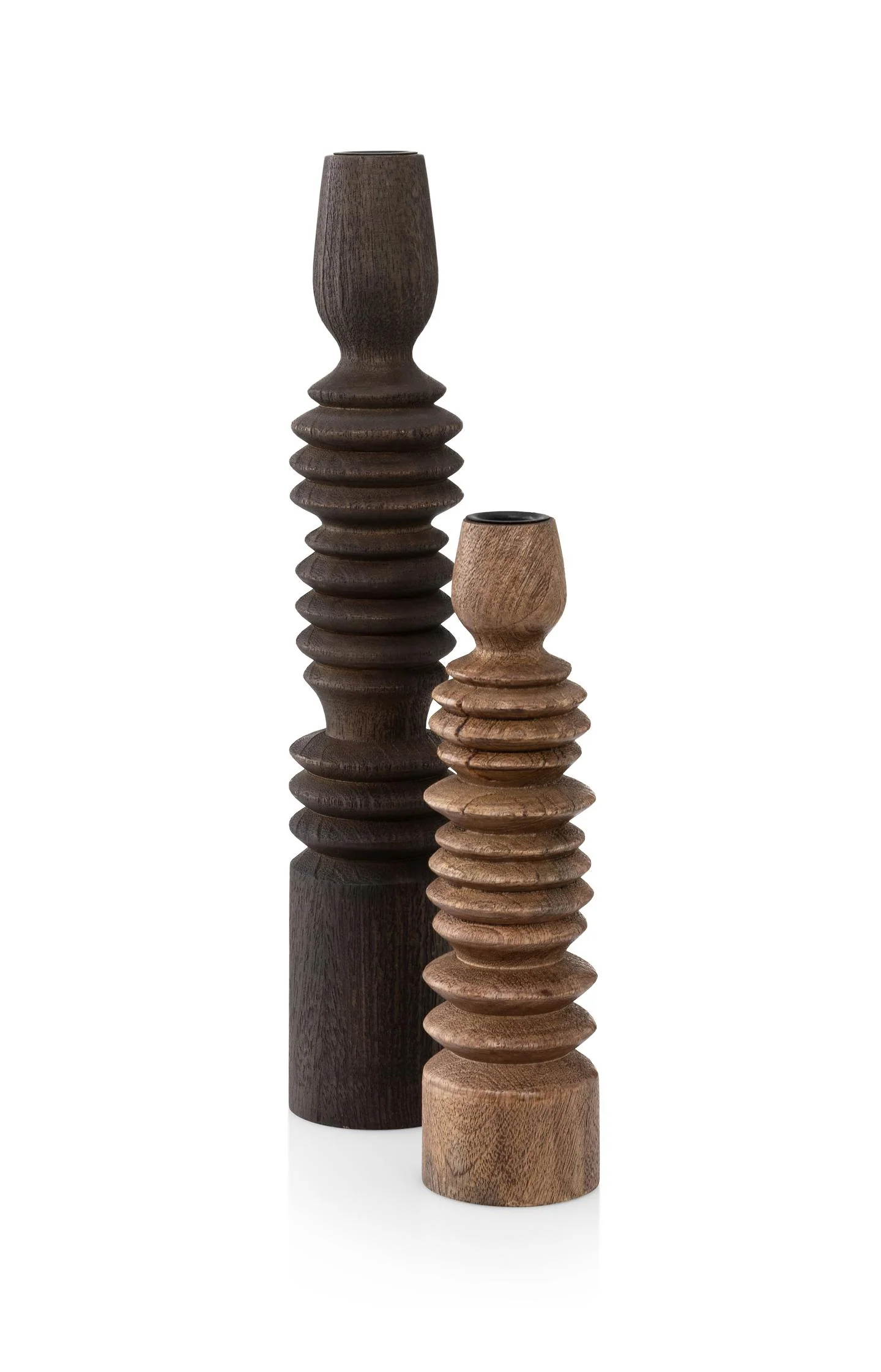 Twisted mango wood candle holder - small - Image 3
