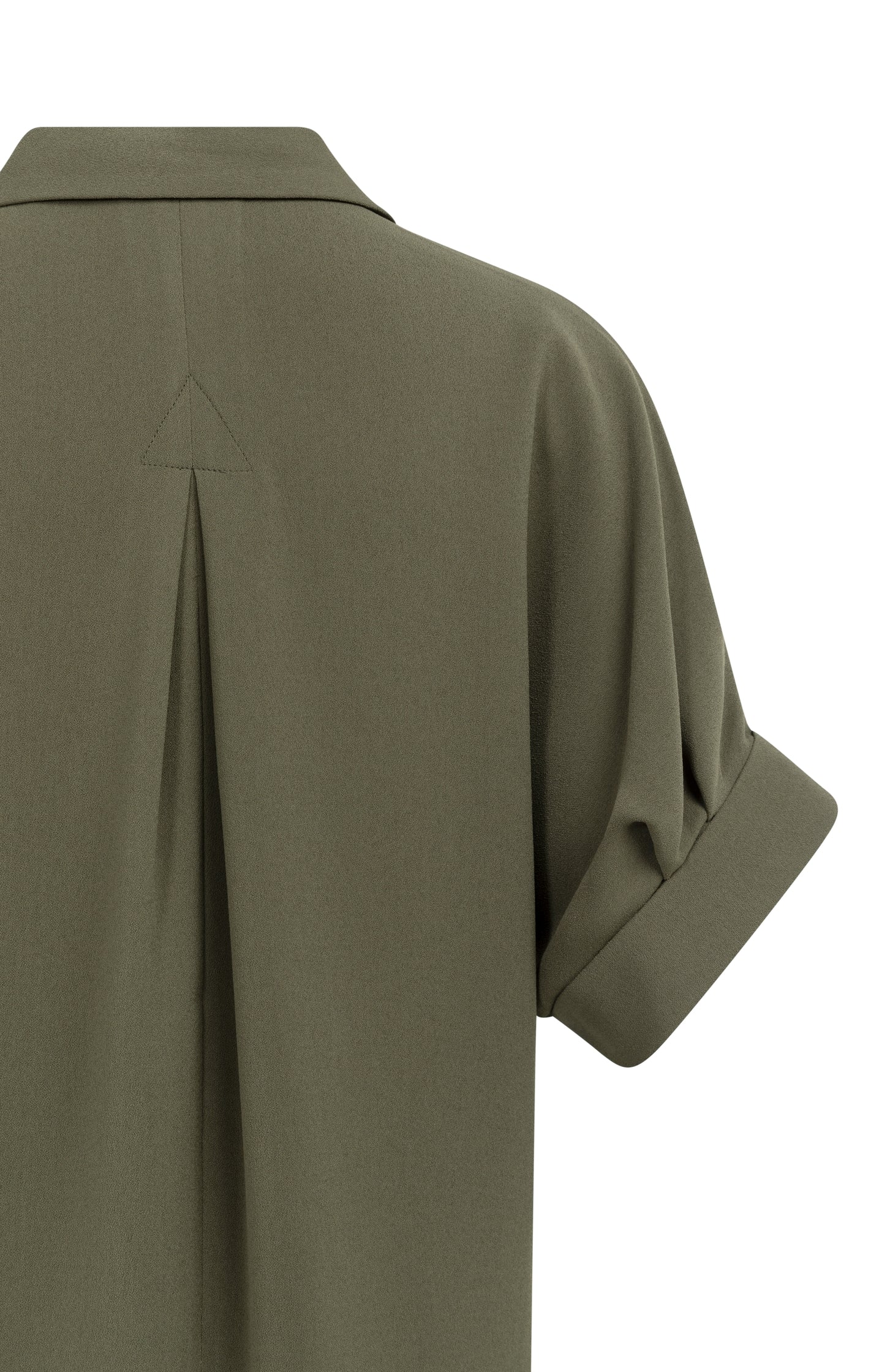 V-neck dress with pleated sleeves and loose fit - Image 7