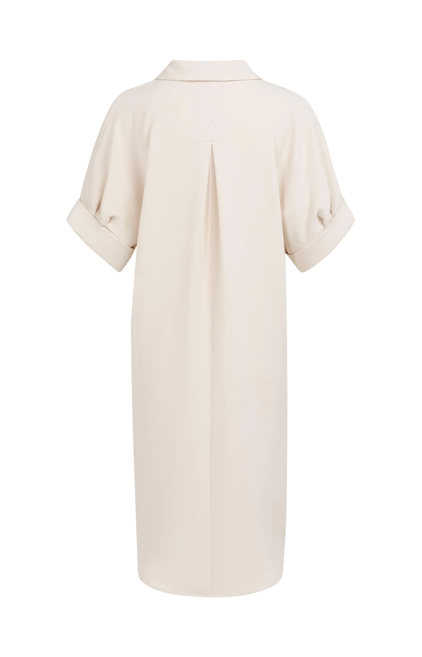 V-neck dress with pleated sleeves and loose fit - Image 8