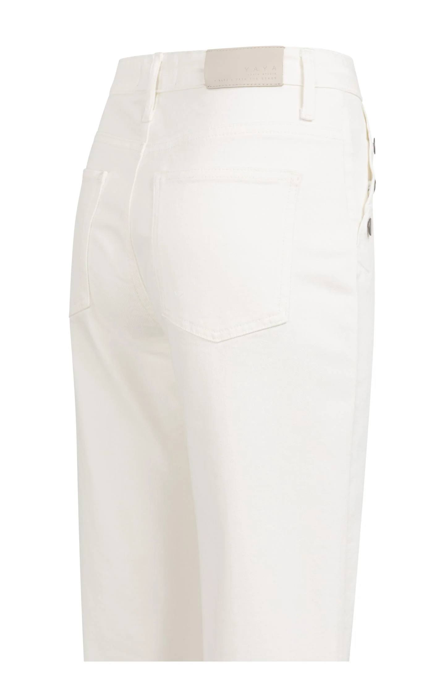 Wide leg denim trousers with button details (L32) - Image 10