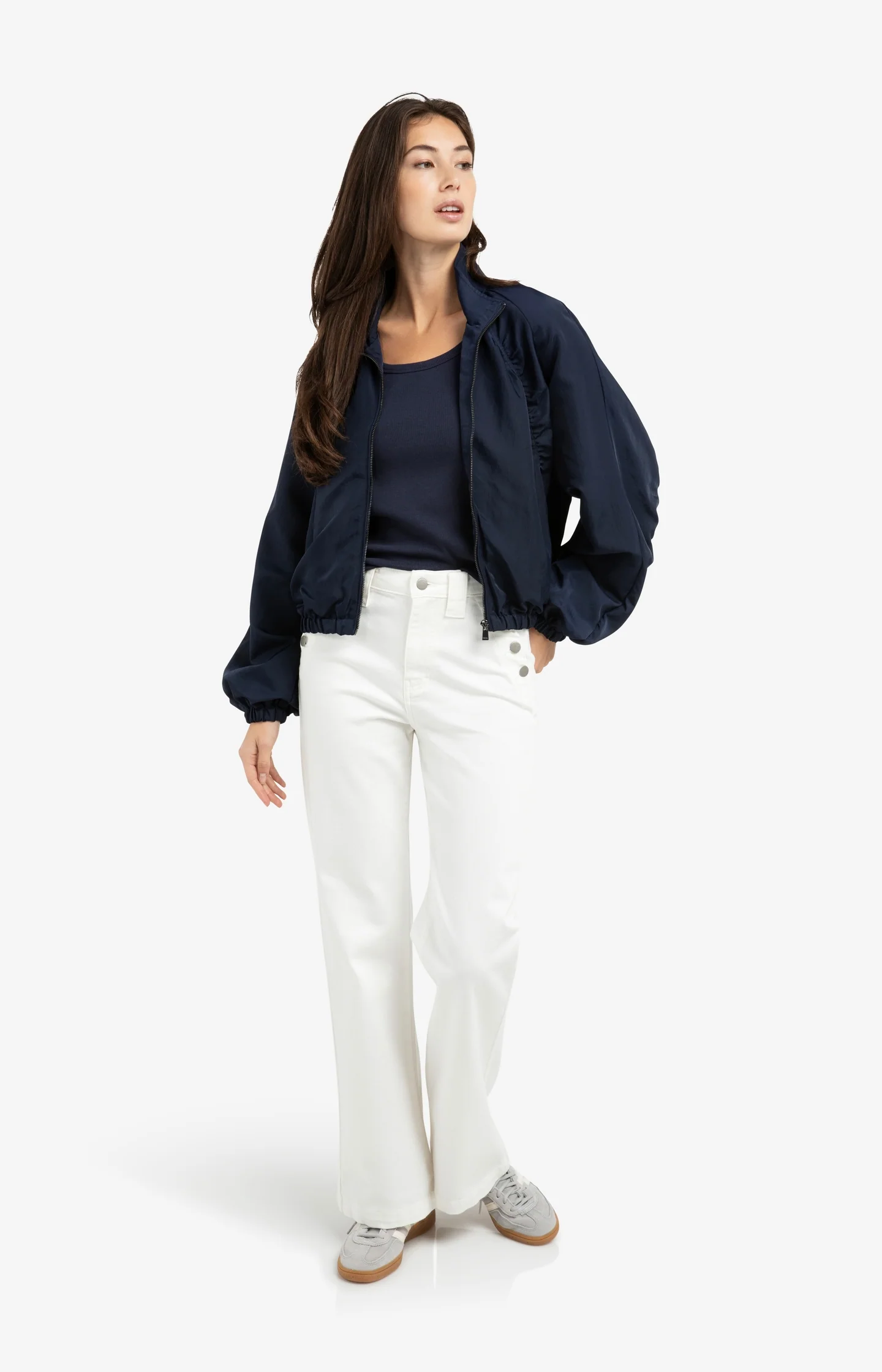 Wide leg denim trousers with button details (L32) - Image 6