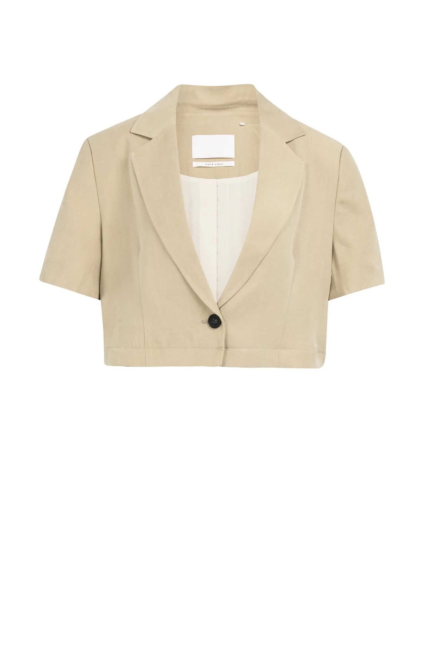 Woven blazer with short sleeves and detachable zip hem - Image 3