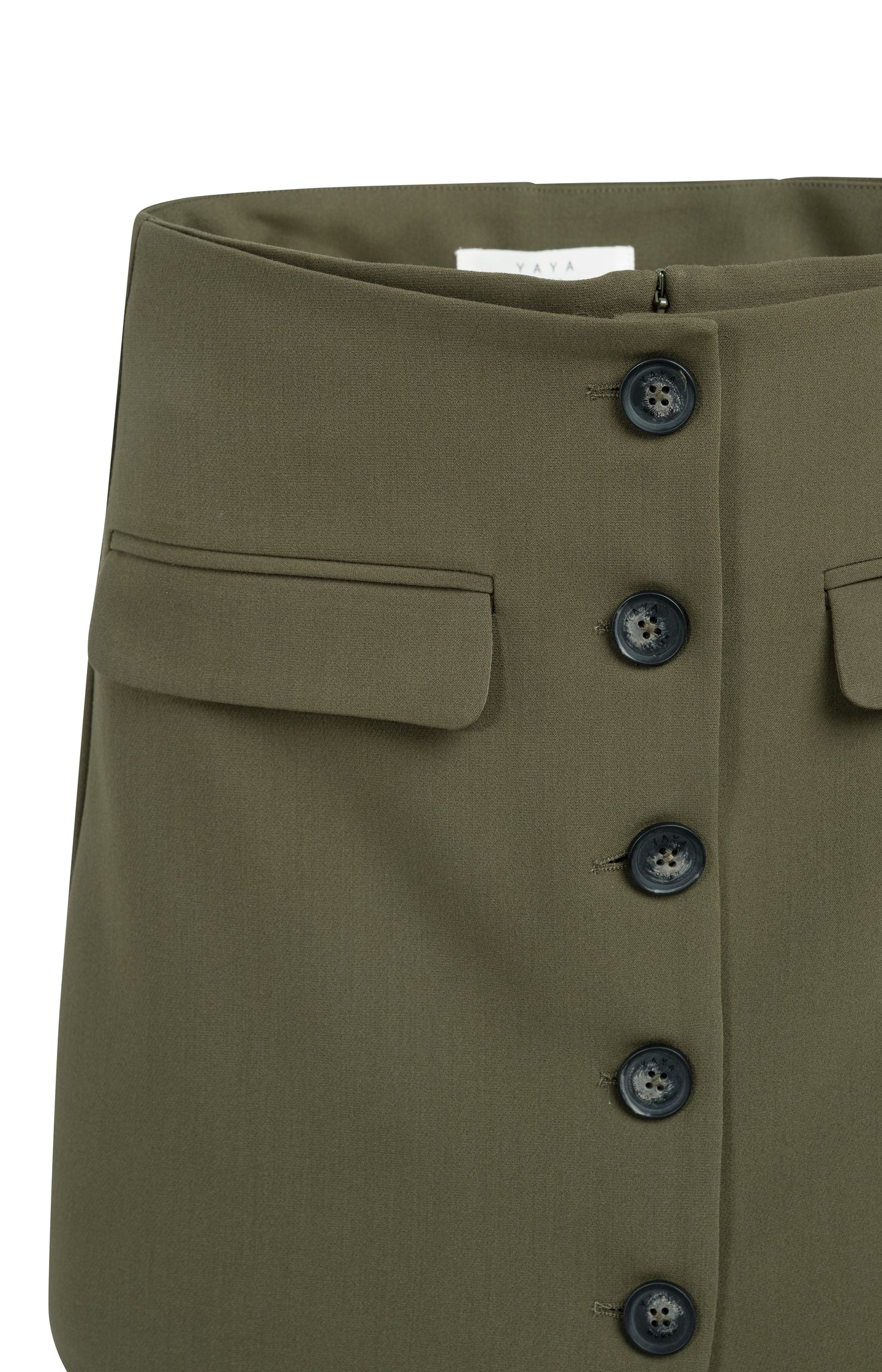 Woven skort with pockets and buttons - Image 12