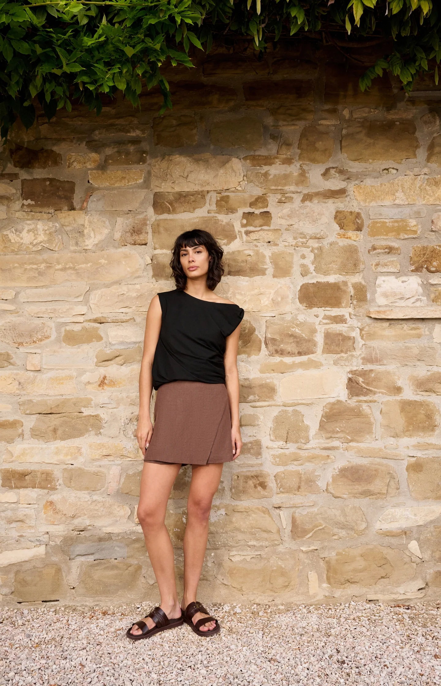 Woven skort with wrap - Image 7