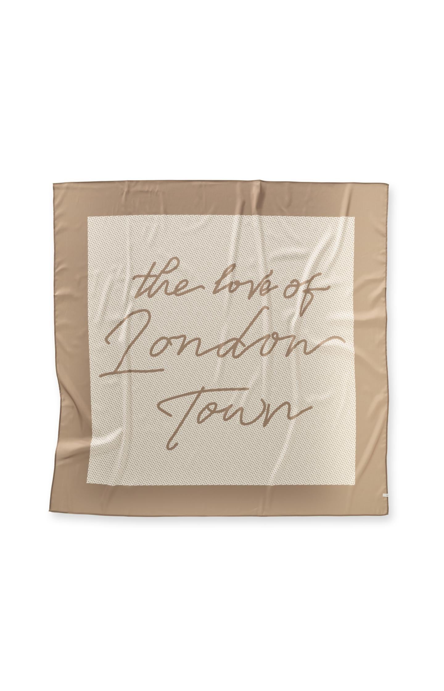 Woven square scarf with print the love of London Town - Image 2