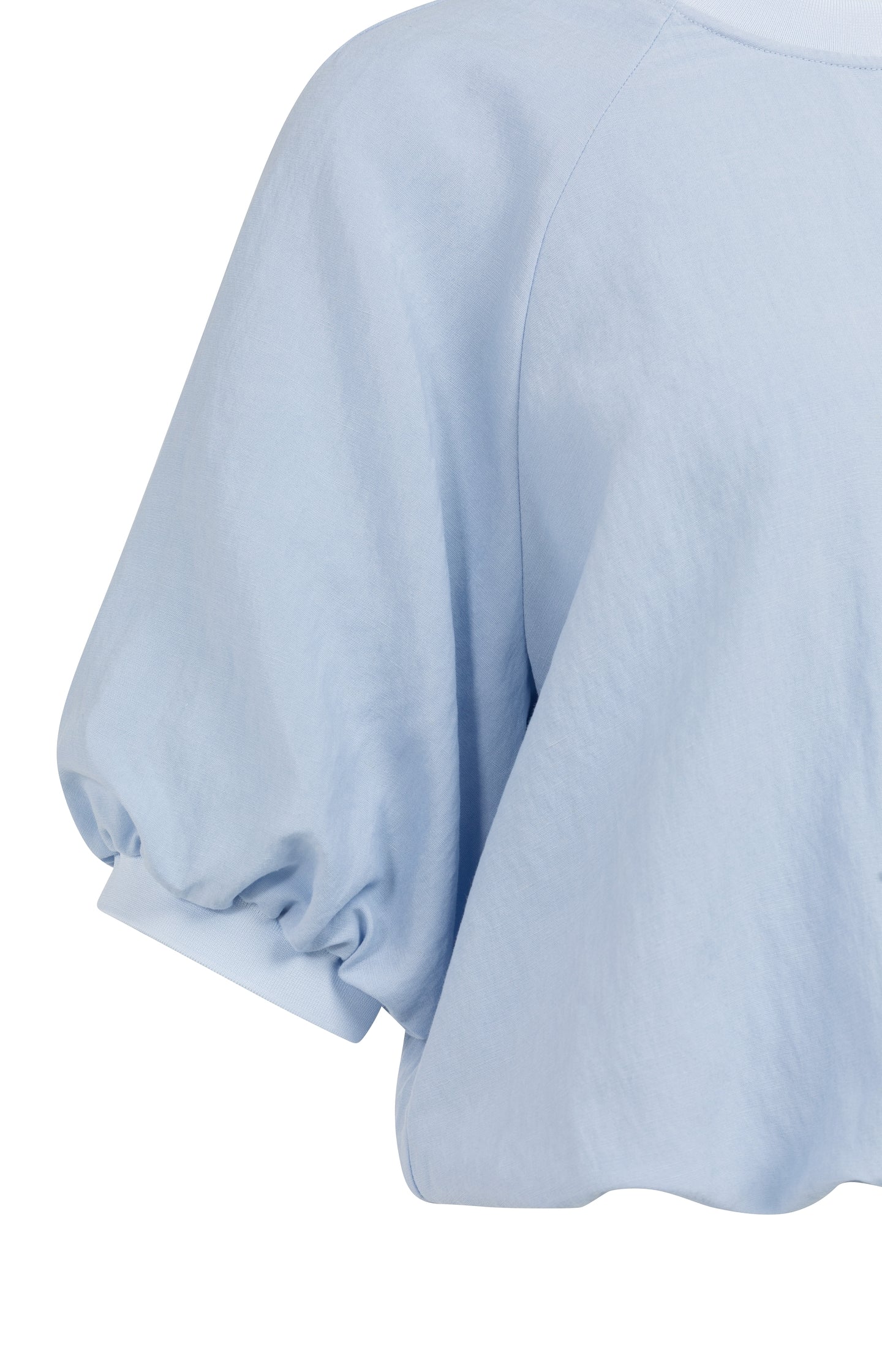 Woven T-shirt with balloon sleeves and zip - Image 7