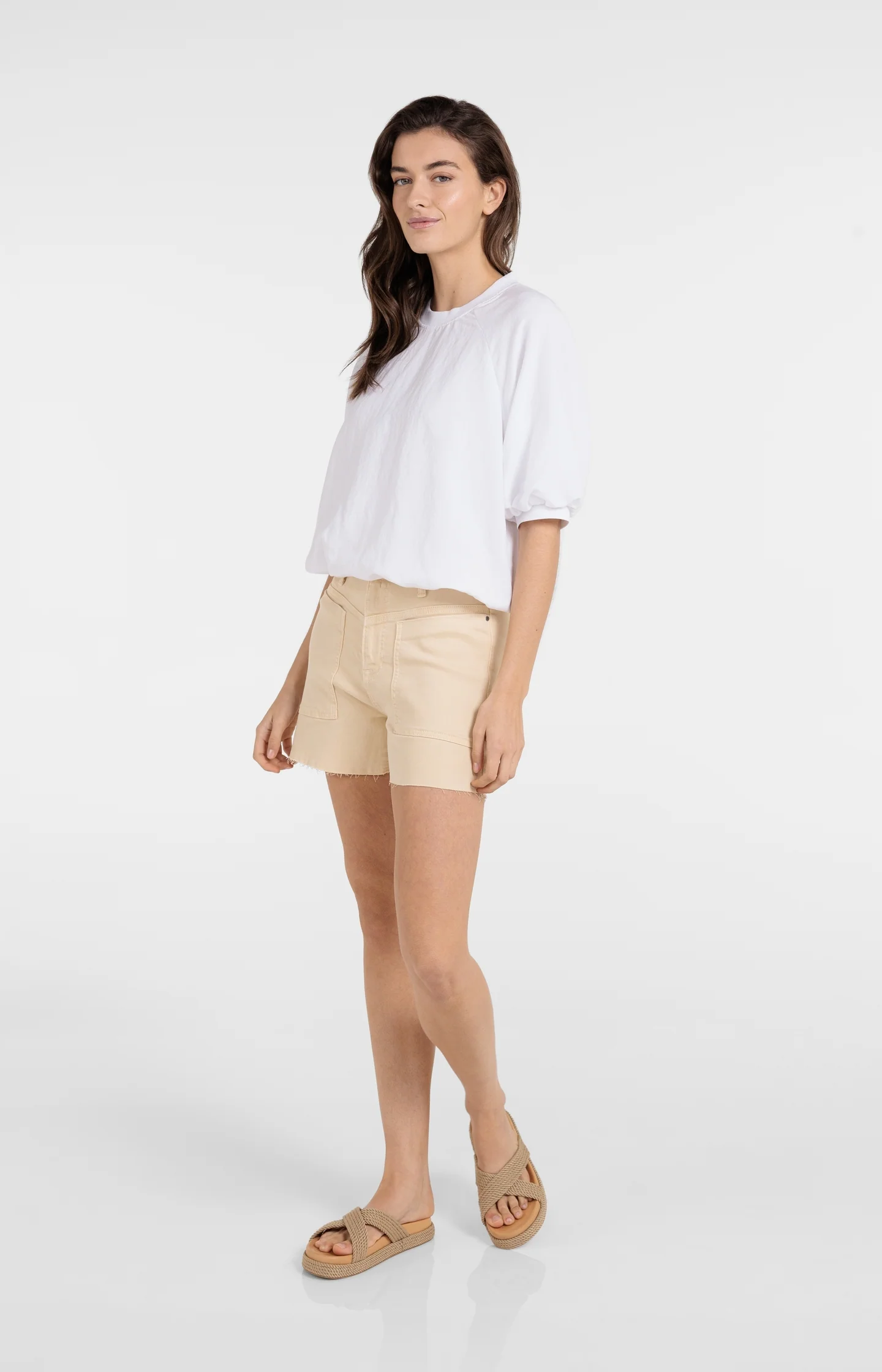 Woven T-shirt with balloon sleeves and zip - Image 9