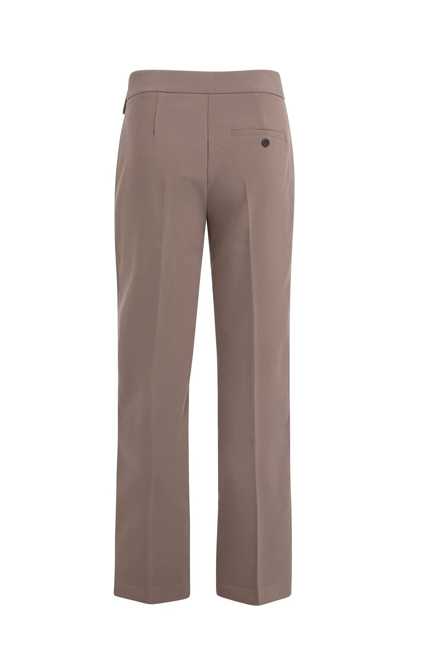 Woven trousers with asymmetrical waistband and straight fit - Brown - Image 6