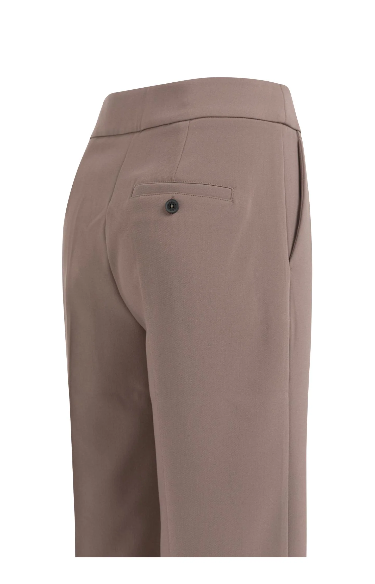 Woven trousers with asymmetrical waistband and straight fit - Brown - Image 7