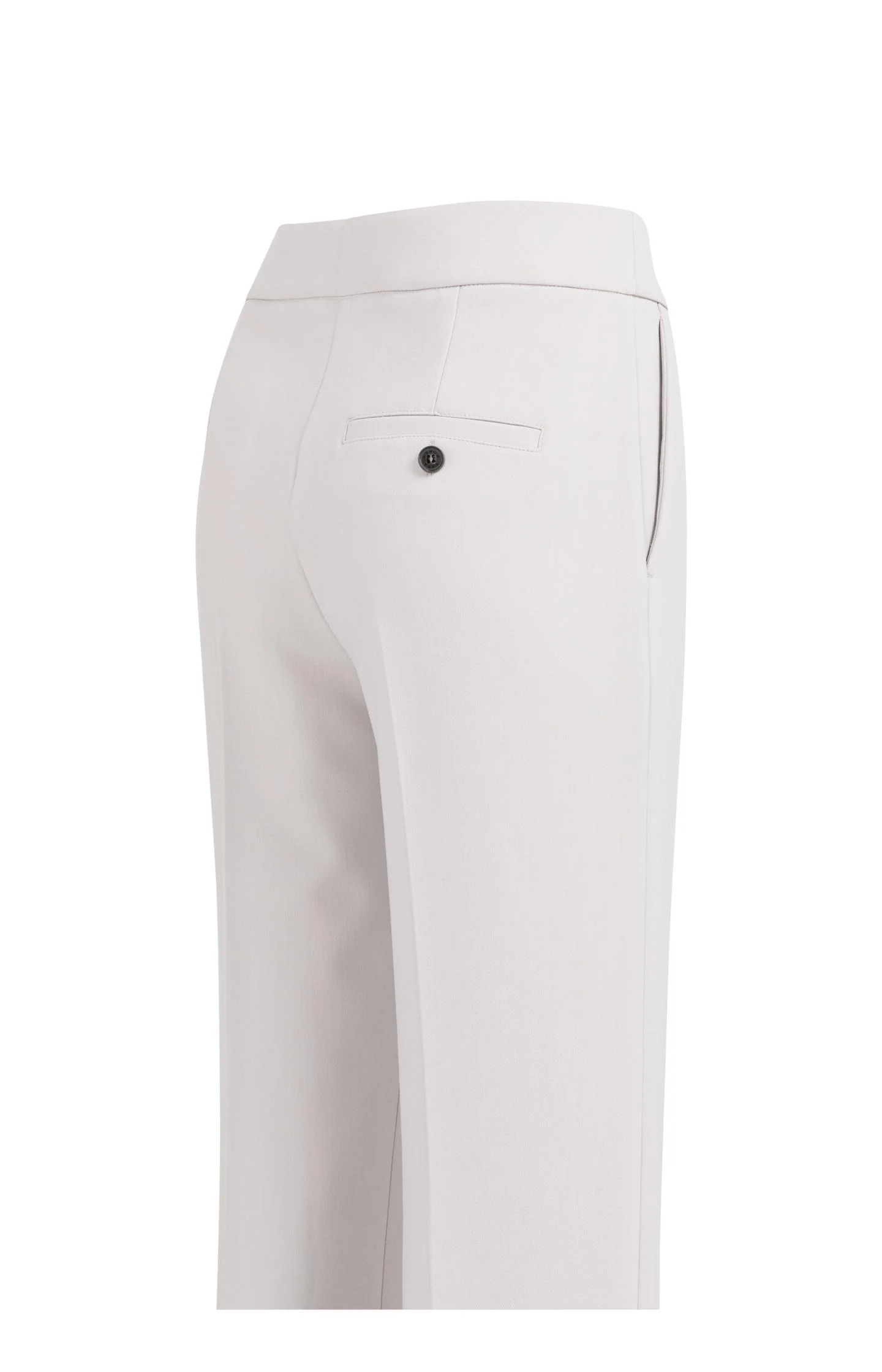 Woven trousers with asymmetrical waistband and straight fit - Grey - Image 8