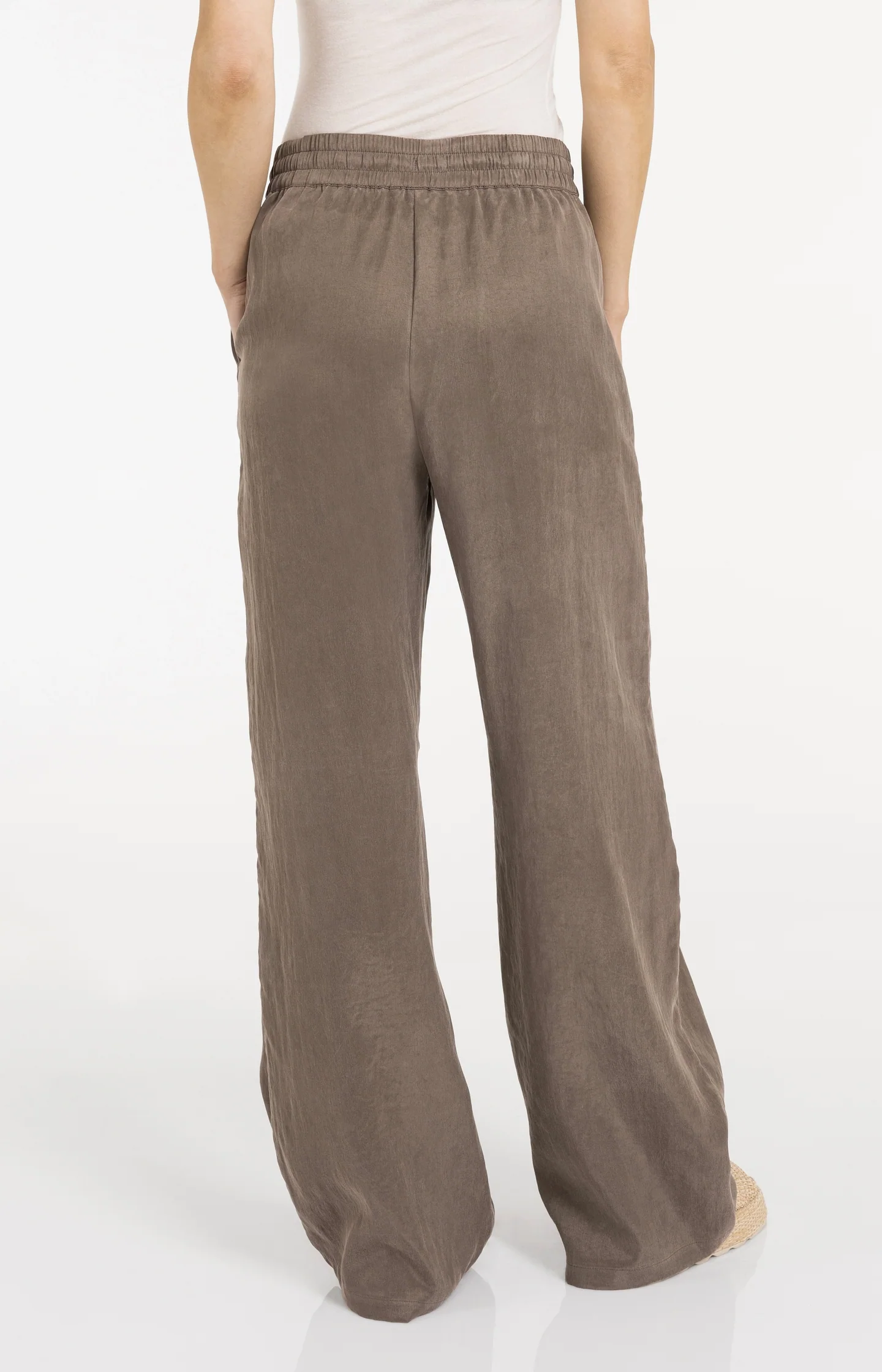 Woven wide leg trousers with elastic waistband - Image 4