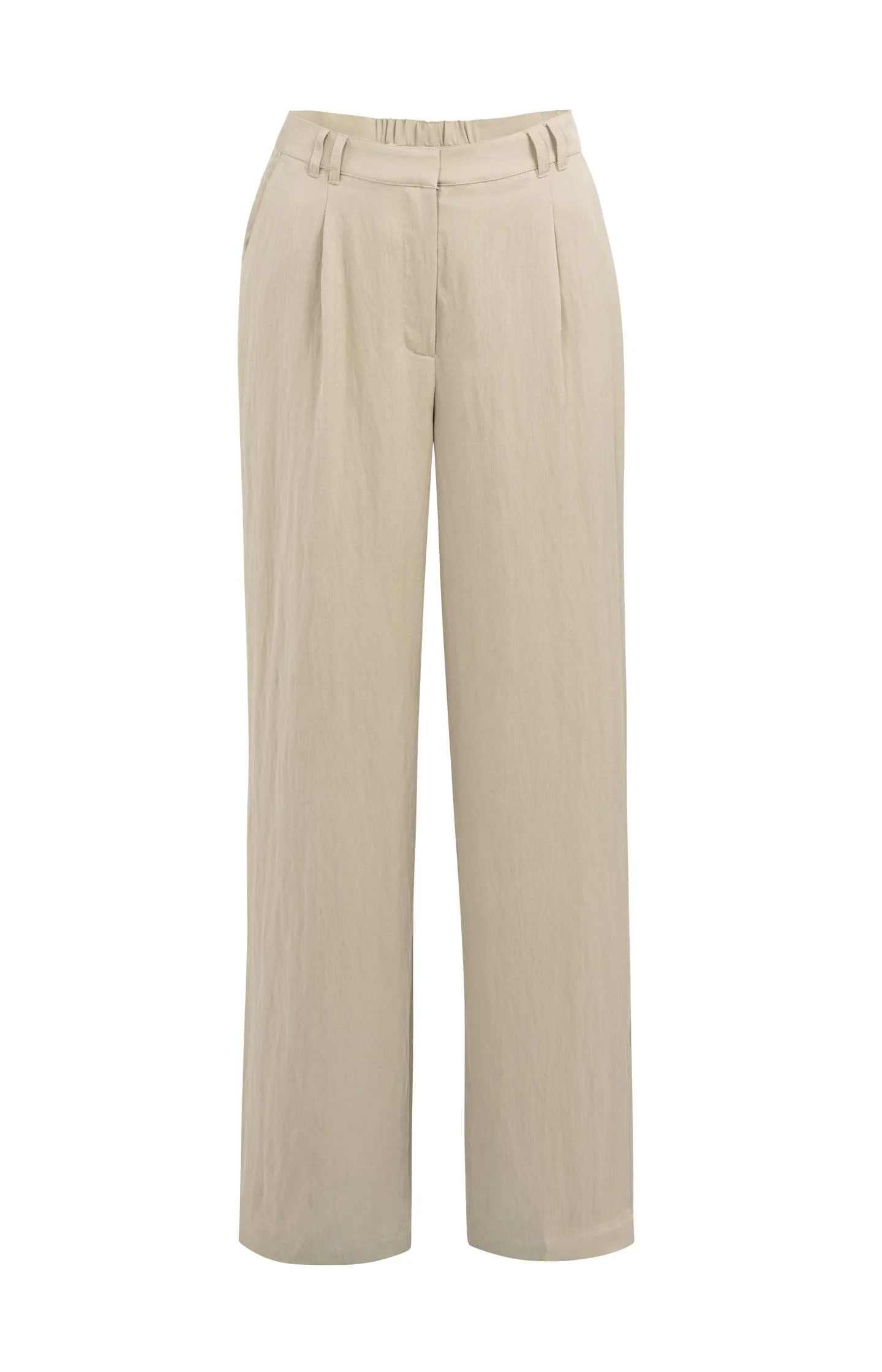 Woven wide leg trousers with pleats (L32) - Image 2